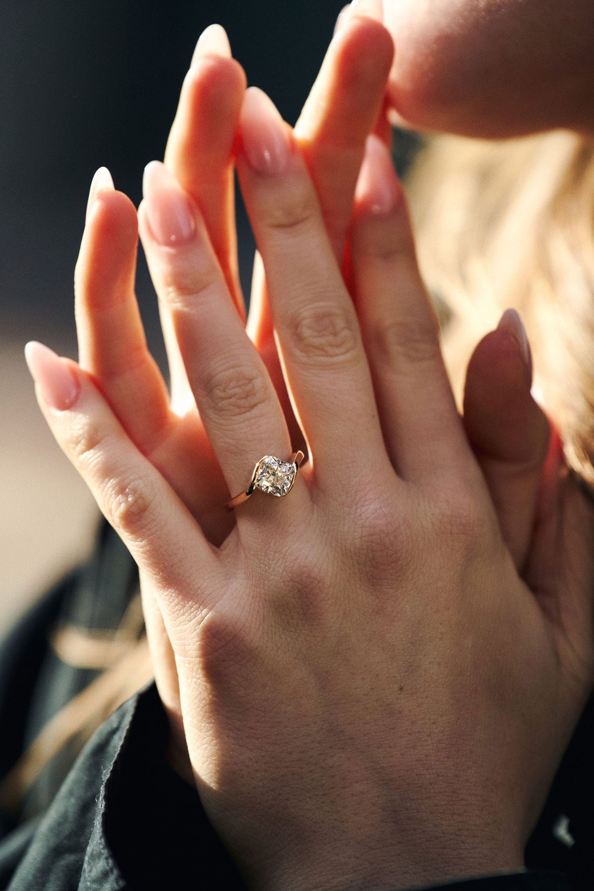 3.0 CT Elongated Cushion Solitaire Lab Grown Diamond Engagement Ringt