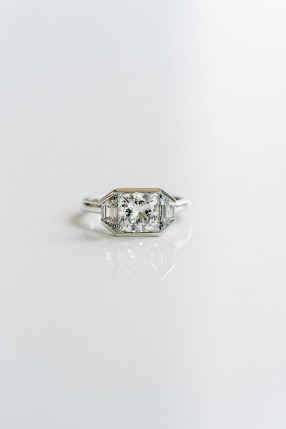 3.0 CT Elongated Cushion Solitaire Lab Grown Diamond Engagement Ringt