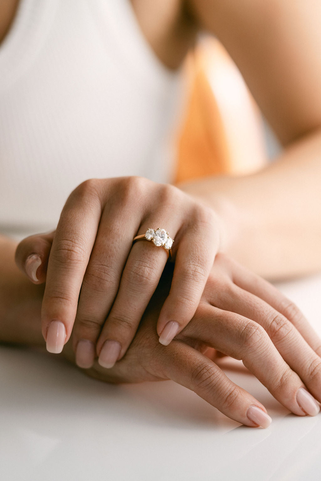 3.0 CT Elongated Cushion Solitaire Lab Grown Diamond Engagement Ringt