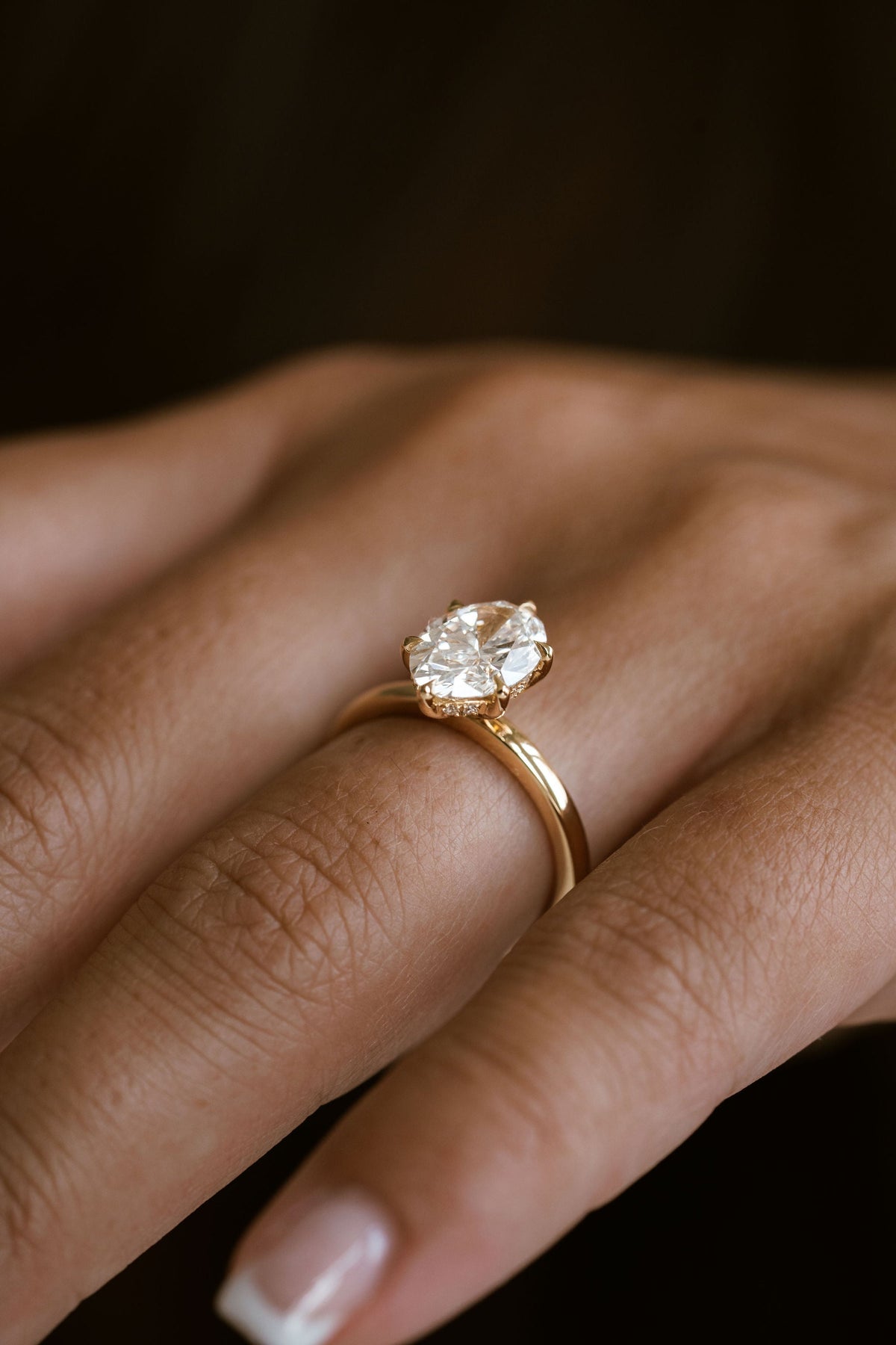 3.0 CT Elongated Cushion Solitaire Lab Grown Diamond Engagement Ringt