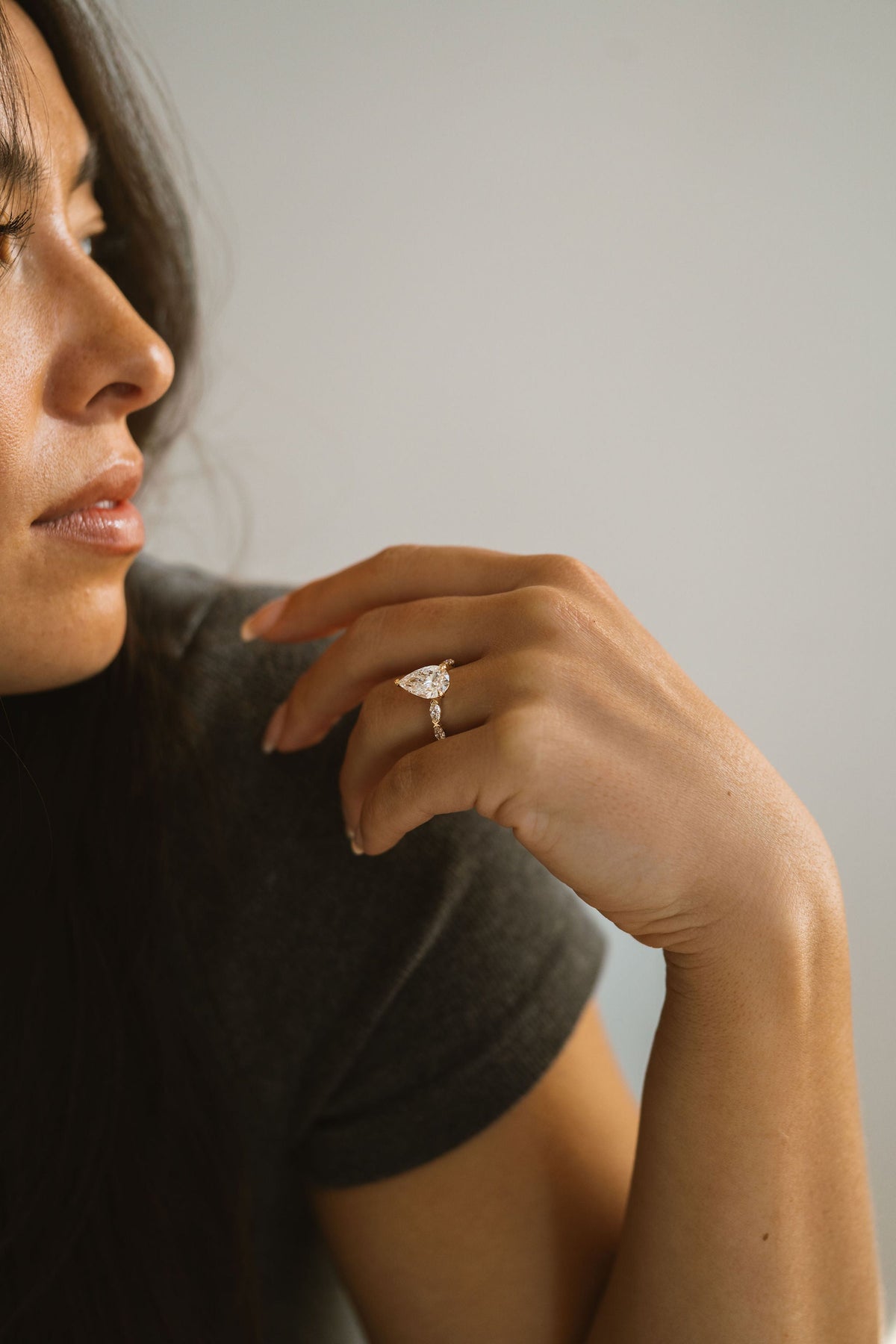 3.0 CT Elongated Cushion Solitaire Lab Grown Diamond Engagement Ringt