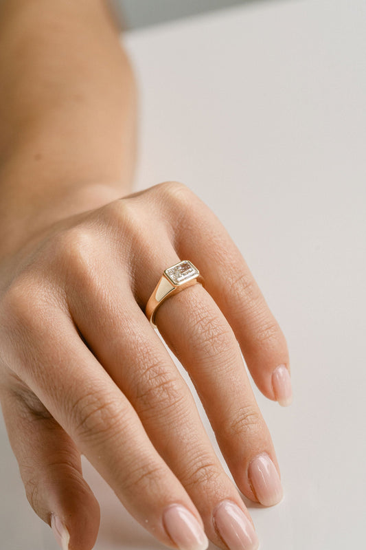 3.0 CT Elongated Cushion Solitaire Lab Grown Diamond Engagement Ringt
