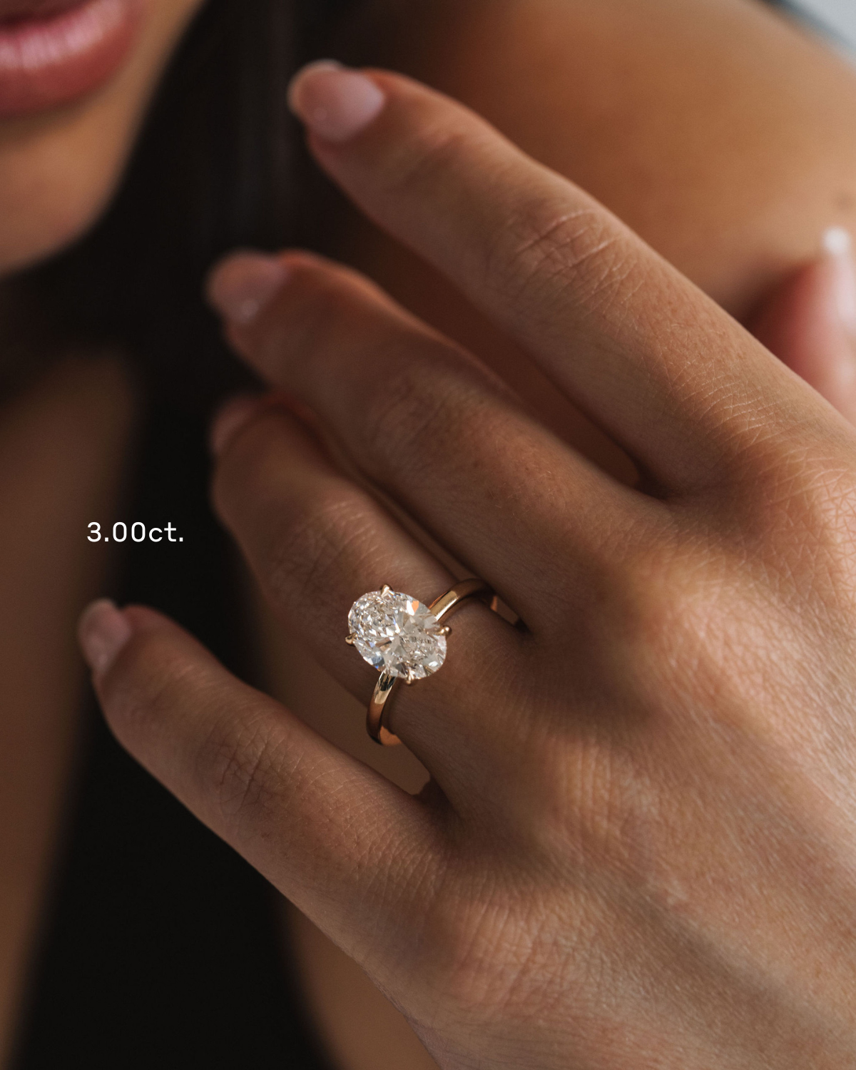 3.0 CT Elongated Cushion Solitaire Lab Grown Diamond Engagement Ringt