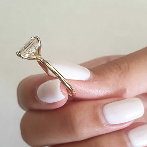 2.1 CT Radiant Cut Solitaire Style Moissanite Engagement Ring