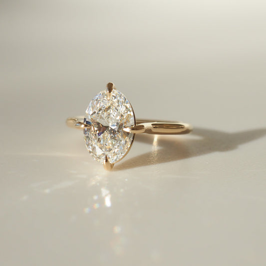 1.5 CT Oval Solitaire Moissanite Engagement Ring