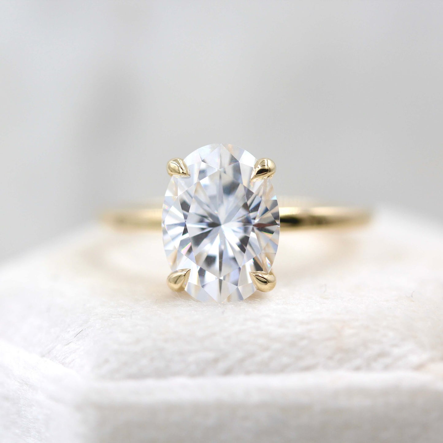 3.50 CT Oval Cut Solitaire Moissanite Engagement Ring