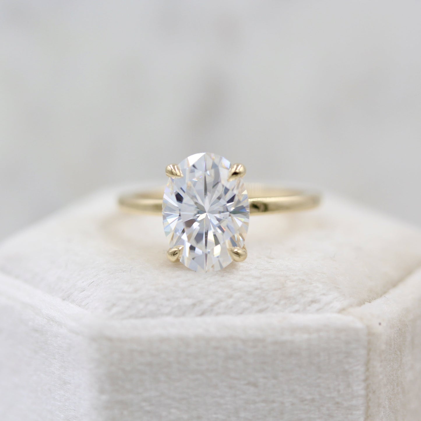 3.50 CT Oval Cut Solitaire Moissanite Engagement Ring