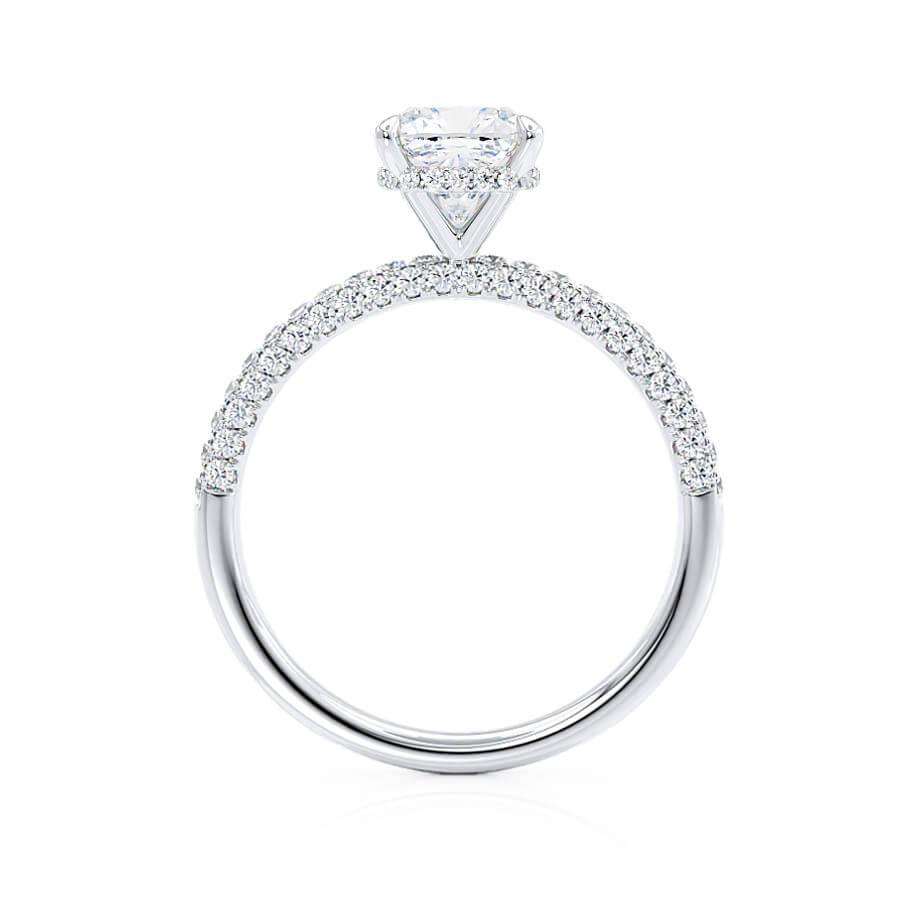 1.70 CT Cushion Shaped Hidden Halo Style Moissanite Engagement Ring