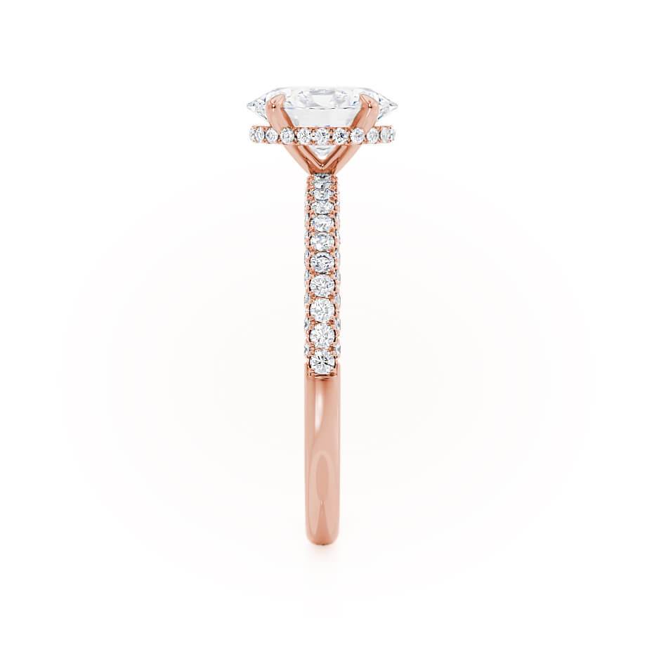 2.10 CT Oval Shaped Moissanite Hidden Halo Style Engagement Ring