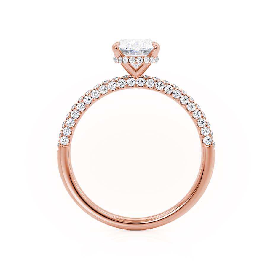 2.10 CT Oval Shaped Moissanite Hidden Halo Style Engagement Ring