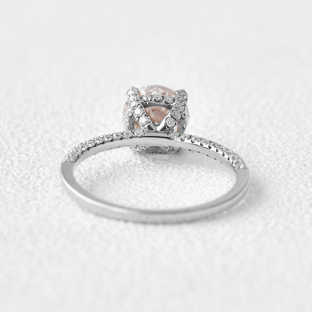 3.2 CT Round Cut Solitaire Pave Moissanite Engagement Ring