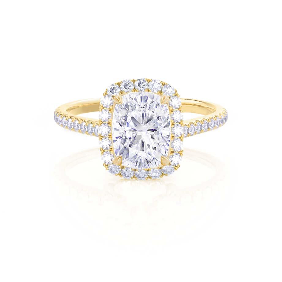 2.30 CT Elongated Cushion Shaped Moissanite Halo Style Engagement Ring