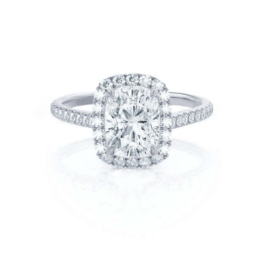 2.30 CT Elongated Cushion Shaped Moissanite Halo Style Engagement Ring