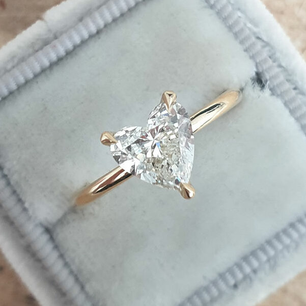 1.10 CT Heart Cut Solitaire Moissanite Engagement Ring