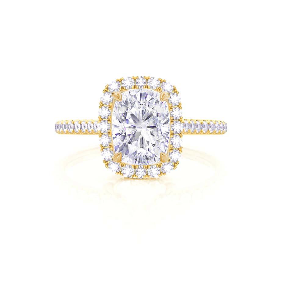 2.30 CT Elongated Cushion Shaped Moissanite Halo Style Engagement Ring