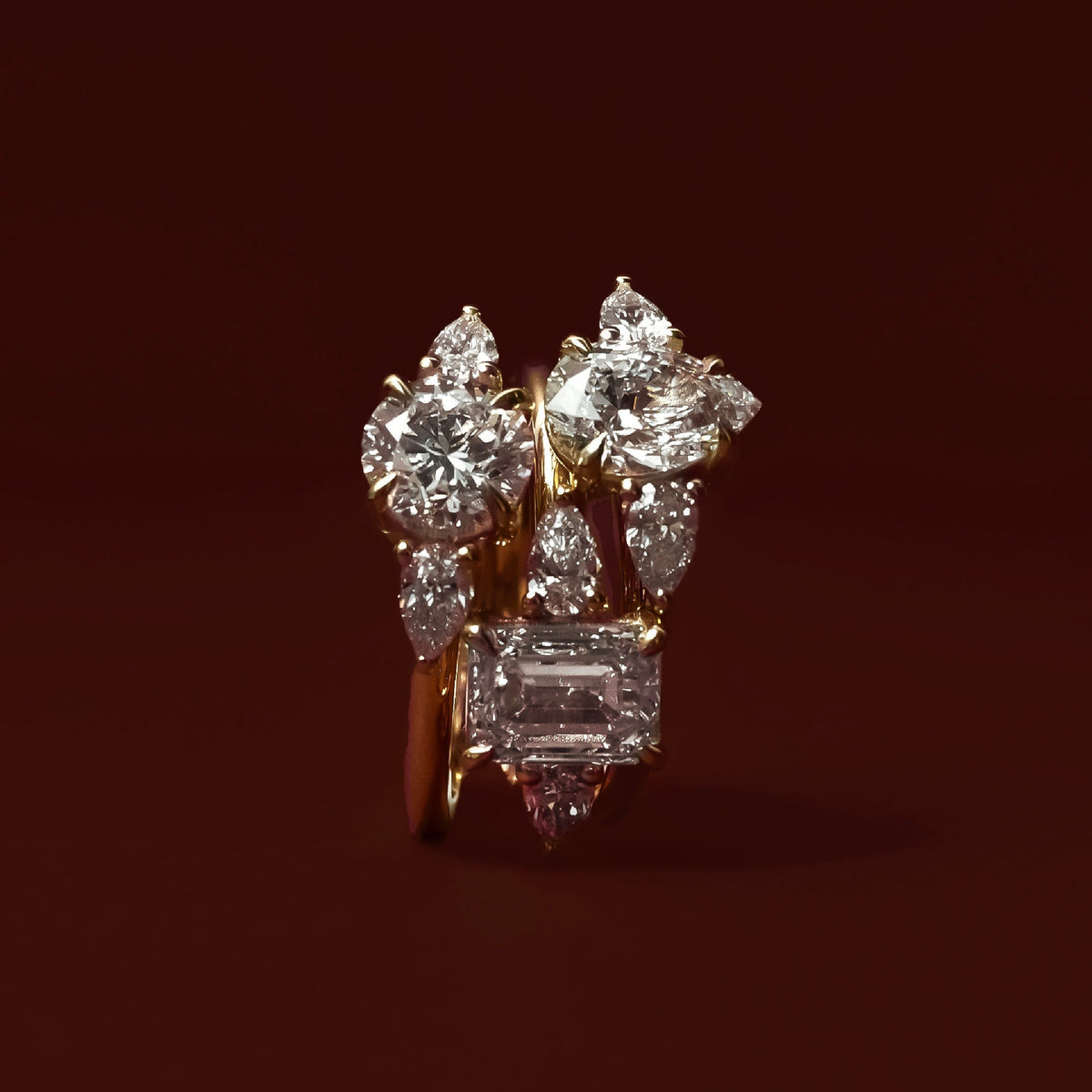 2 CT Pear: Three Stone Lab Grown Diamond Engagement Ring