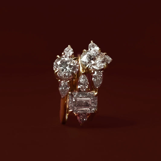 2 CT Pear: Three Stone Lab Grown Diamond Engagement Ring