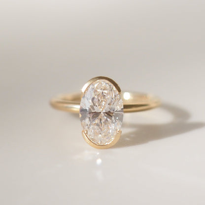 Oval Solitaire Moissanite Engagement Ring