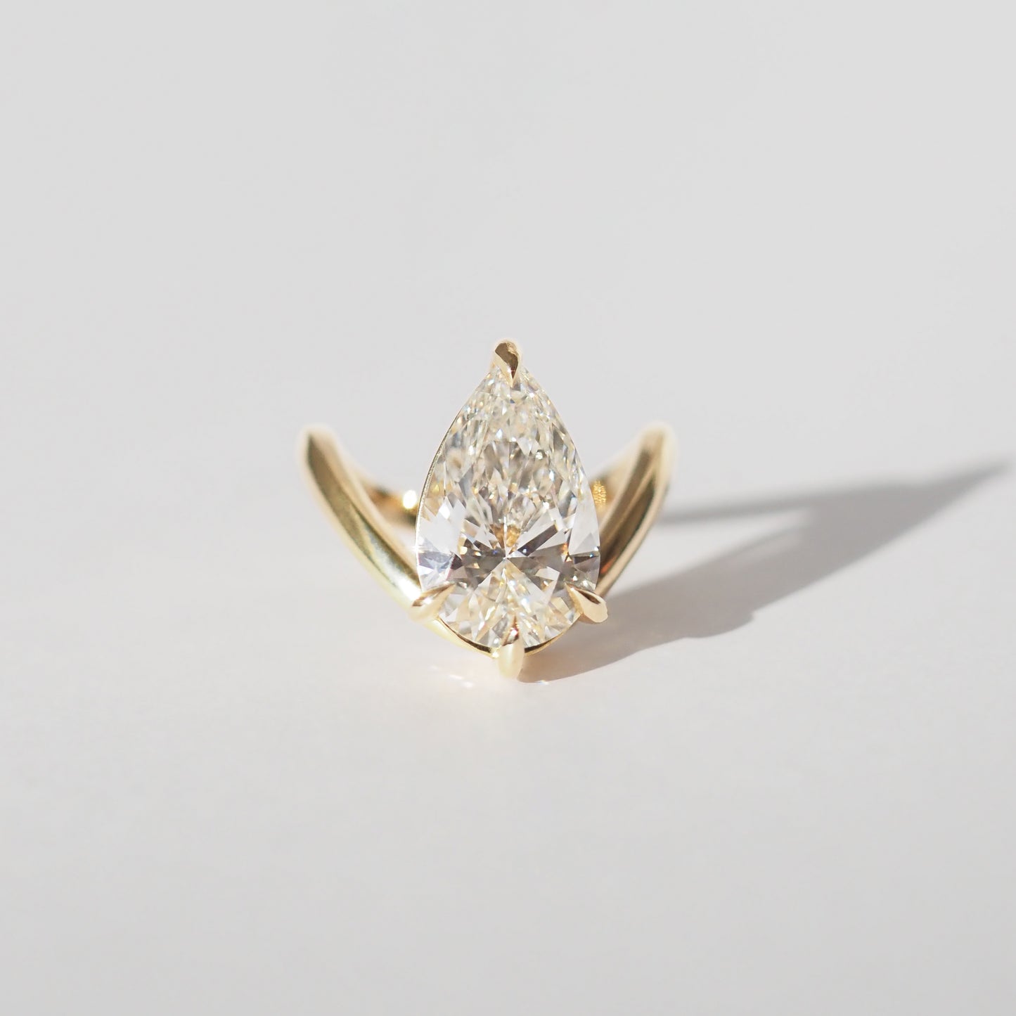 Pear Solitaire Moissanite Engagement Ring