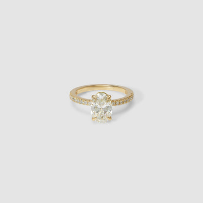 Oval Pave Moissanite Engagement Ring