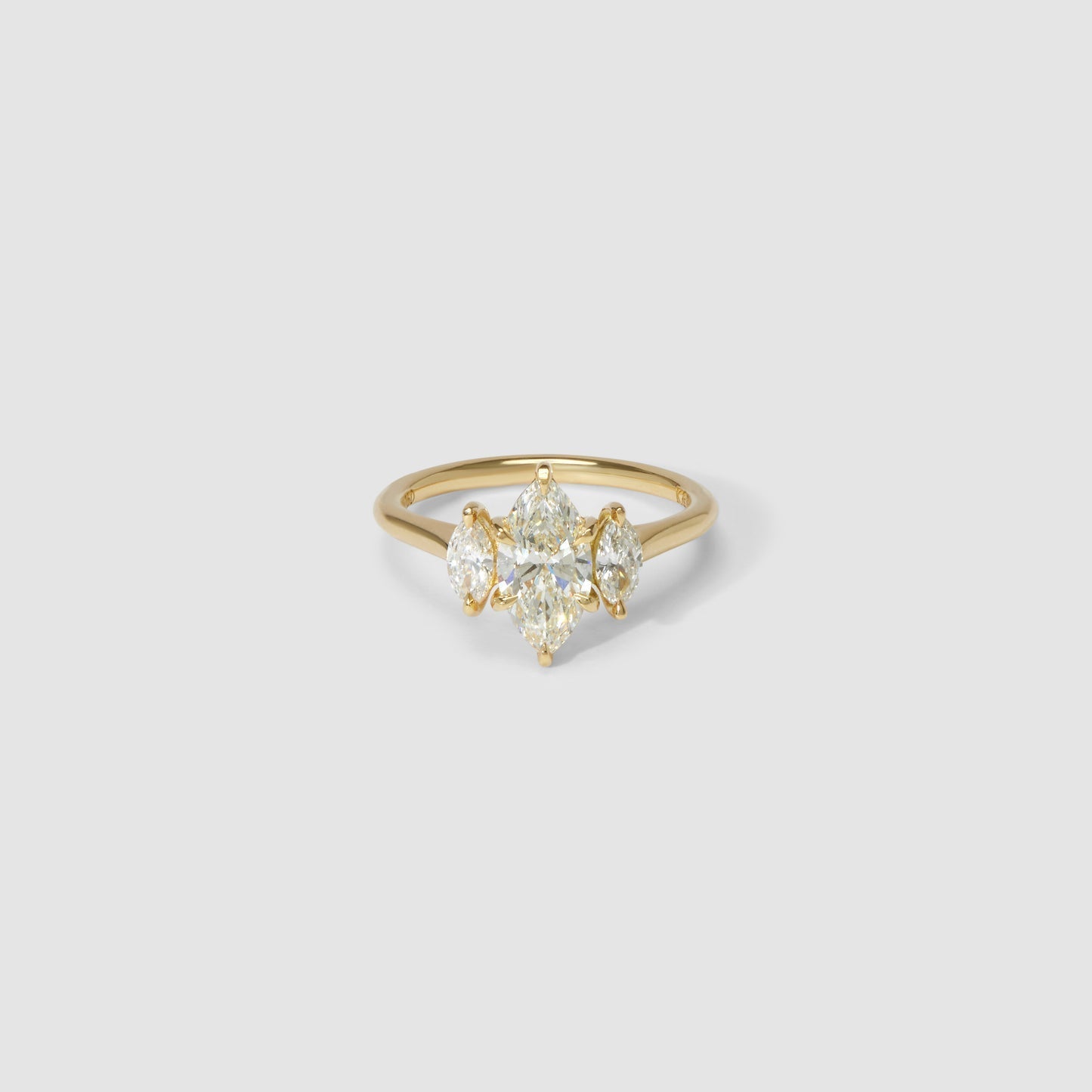 Marquise Three Stone Moissanite Engagement Ring