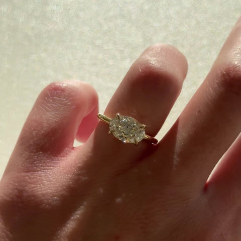 Oval Solitaire Moissanite Engagement Ring