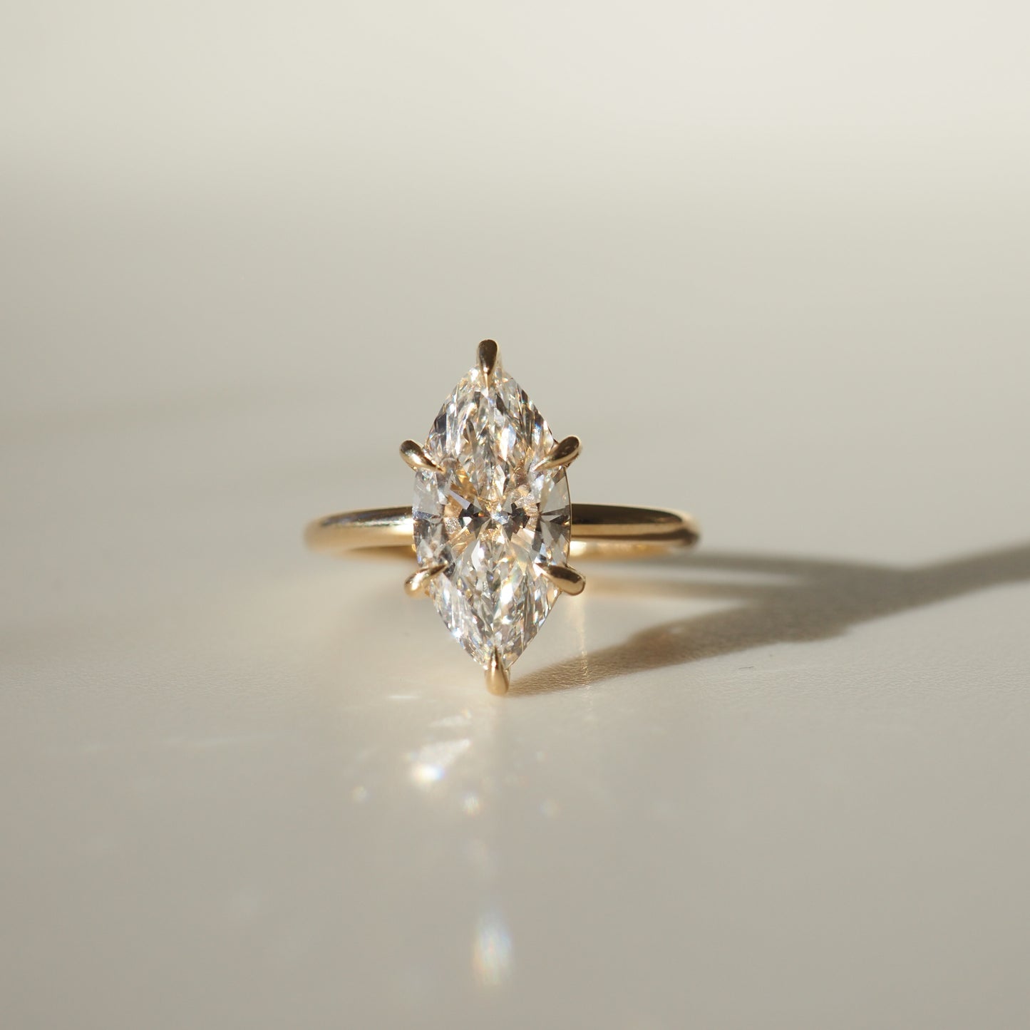 Marquise Solitaire Moissanite Engagement Ring