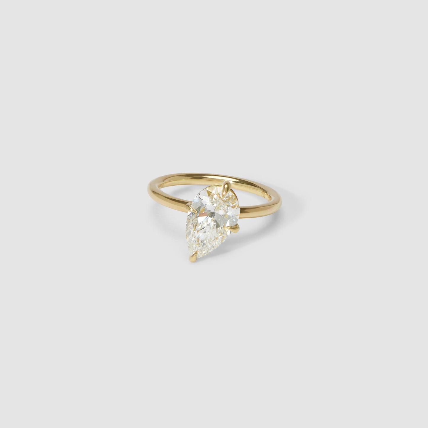 Pear Solitaire Moissanite Engagement Ring