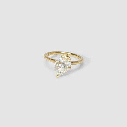 Pear Solitaire Moissanite Engagement Ring