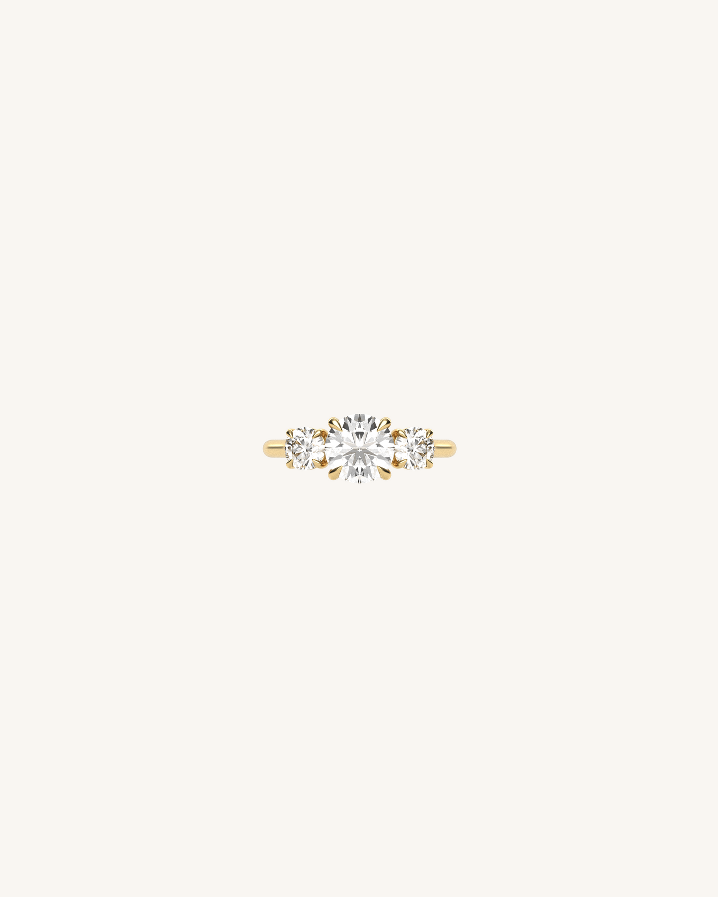 Oval Three Stone Moissanite Engagement Ring