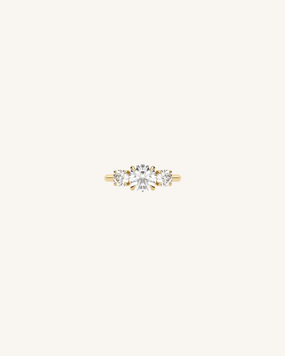 Oval Three Stone Moissanite Engagement Ring