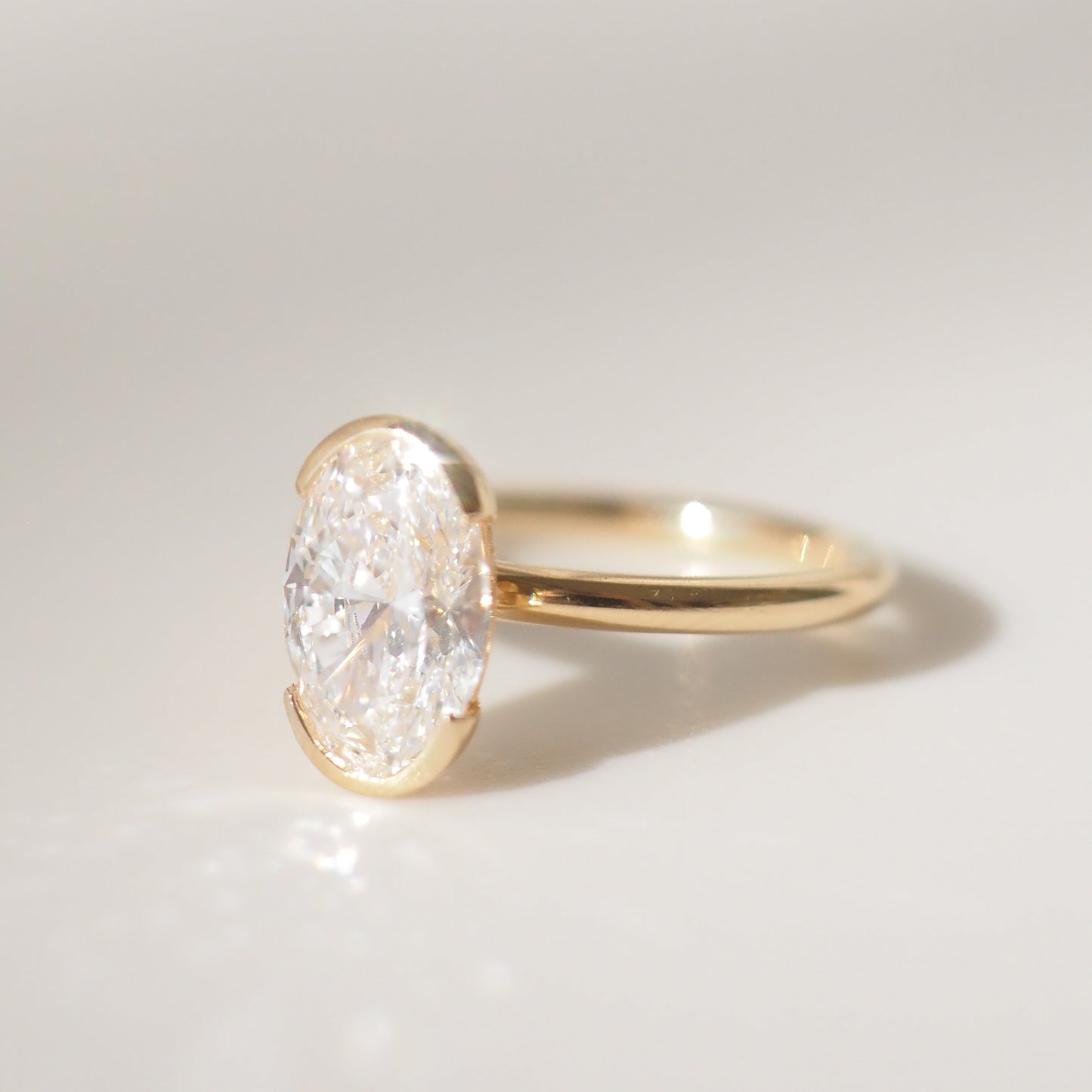 Oval Solitaire Moissanite Engagement Ring