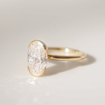 Oval Solitaire Moissanite Engagement Ring