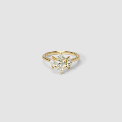 Marquise Three Stone Moissanite Engagement Ring