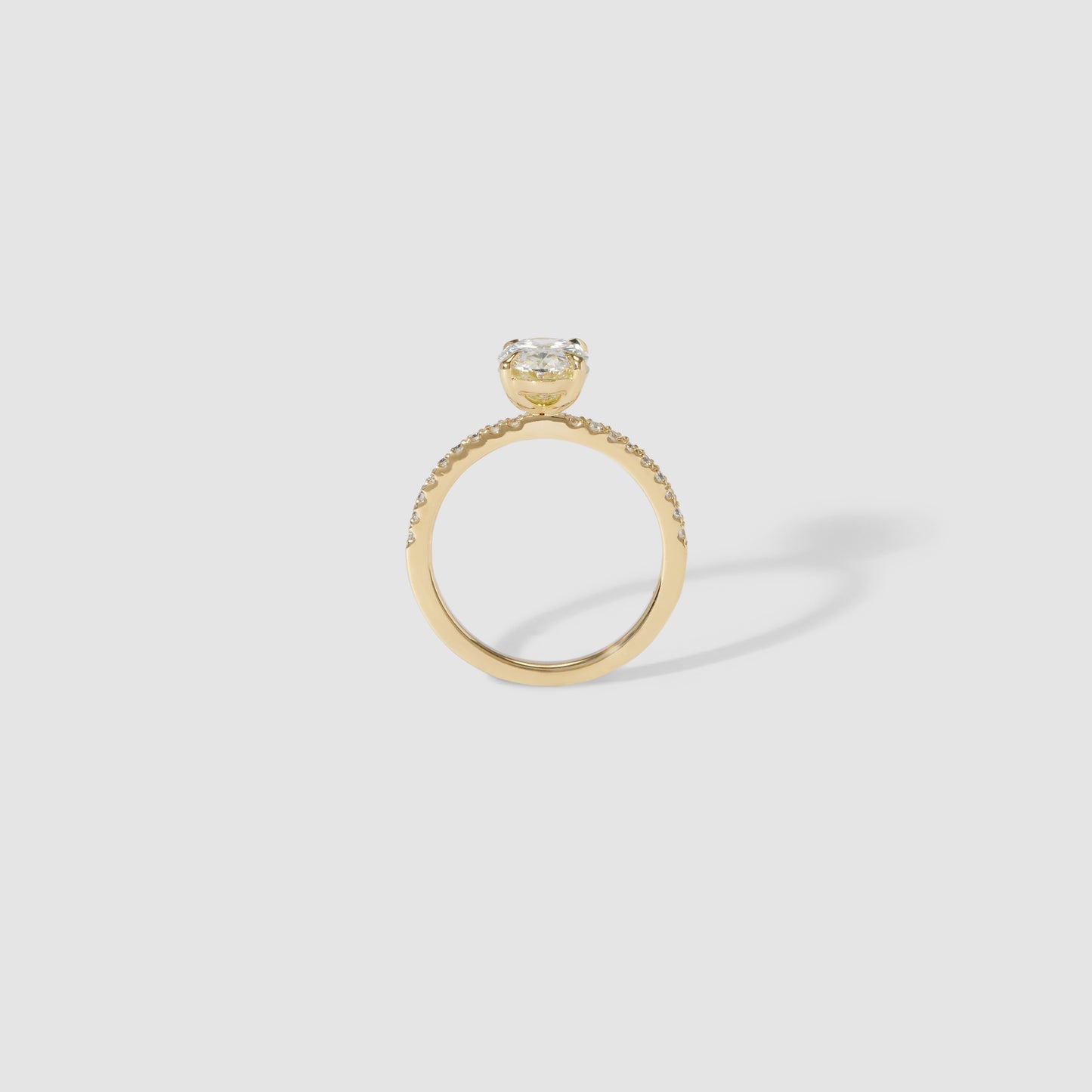 Oval Pave Moissanite Engagement Ring
