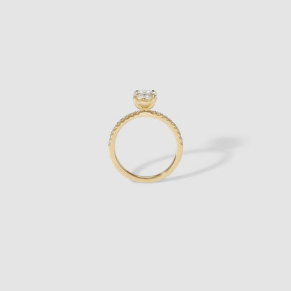 Oval Pave Moissanite Engagement Ring