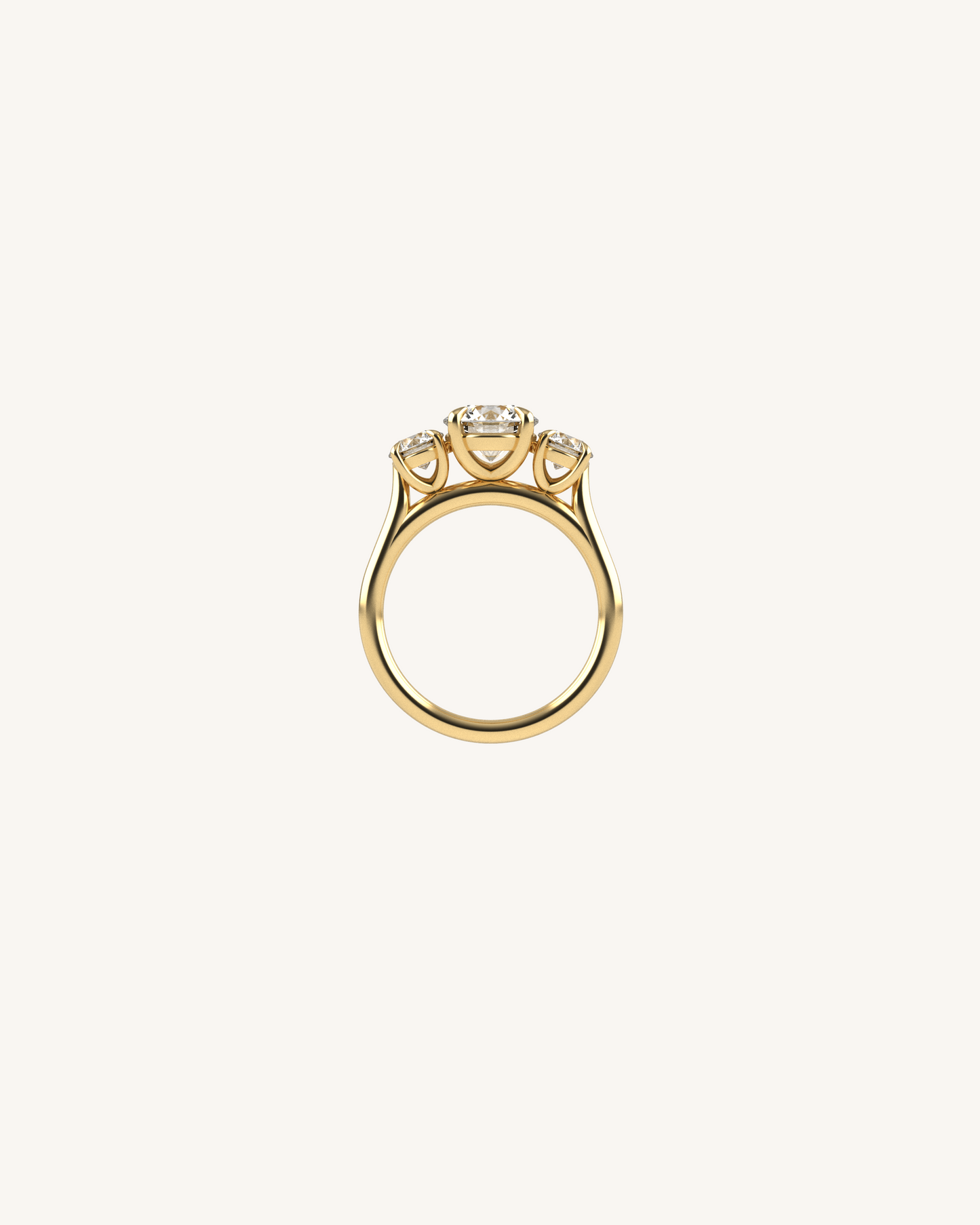 Oval Three Stone Moissanite Engagement Ring