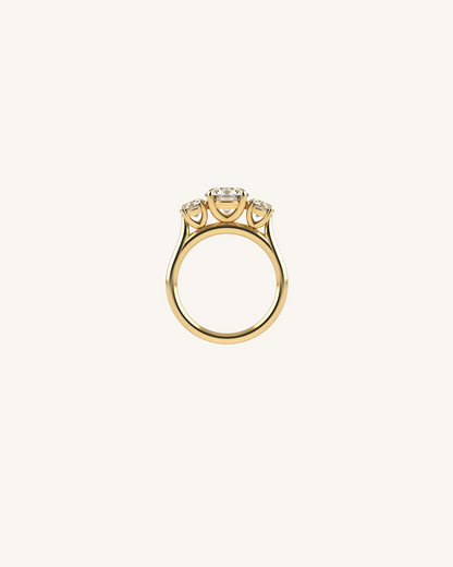Oval Three Stone Moissanite Engagement Ring