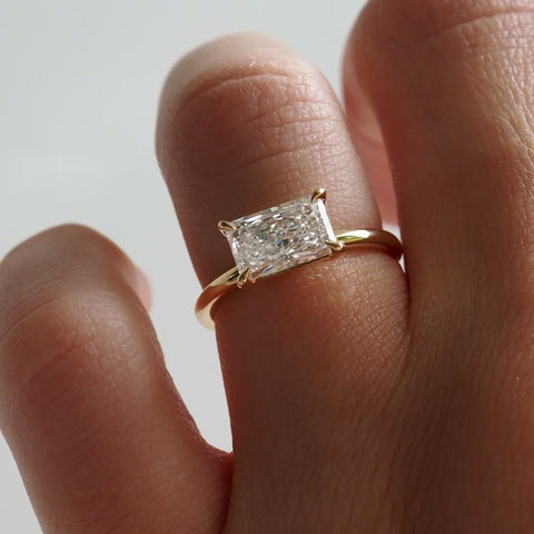 Radiant Solitaire Moissanite Engagement Ring