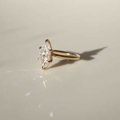 Marquise Solitaire Moissanite Engagement Ring