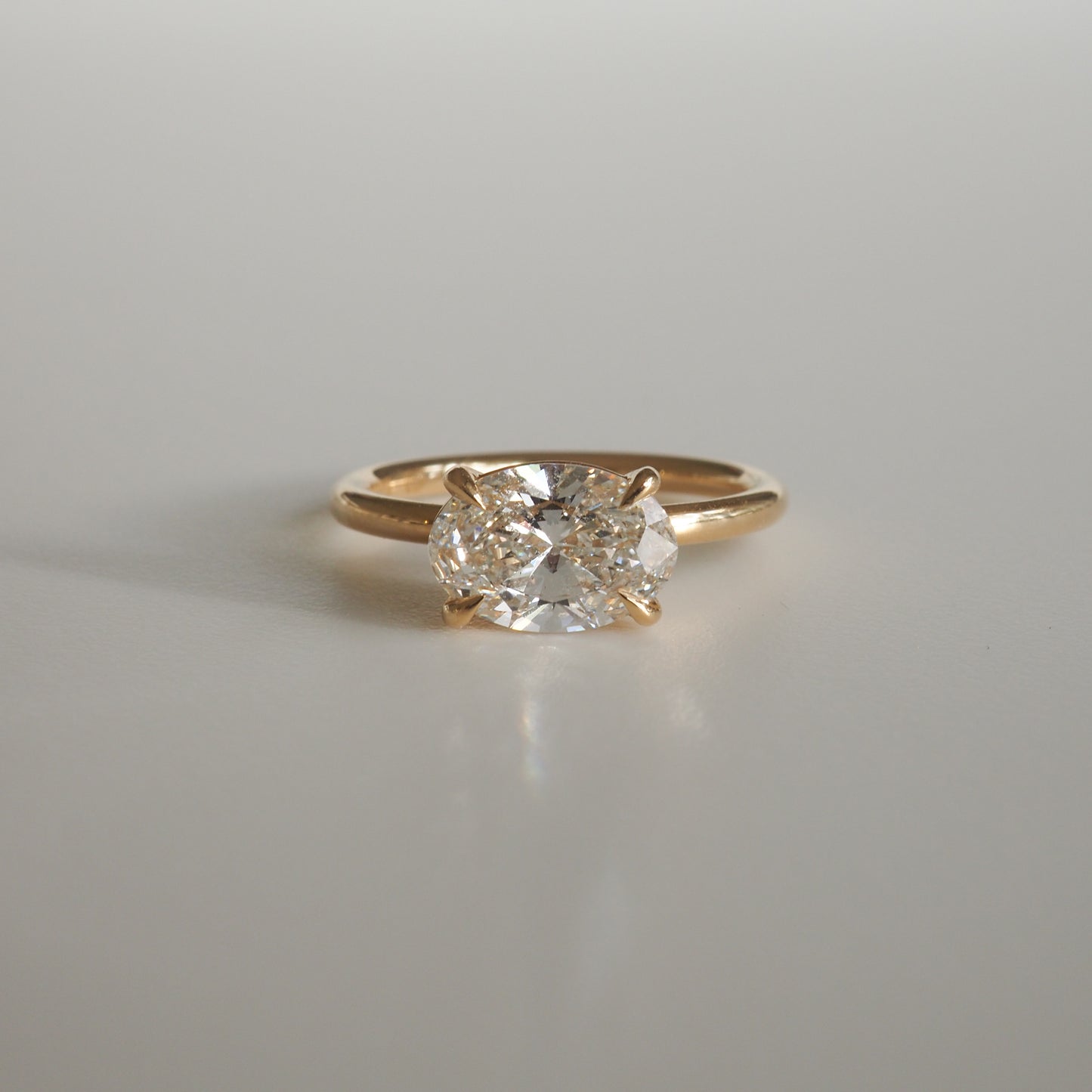 Oval Solitaire Moissanite Engagement Ring