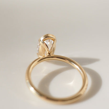 Oval Solitaire Moissanite Engagement Ring