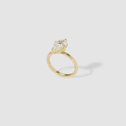 Pear Solitaire Moissanite Engagement Ring