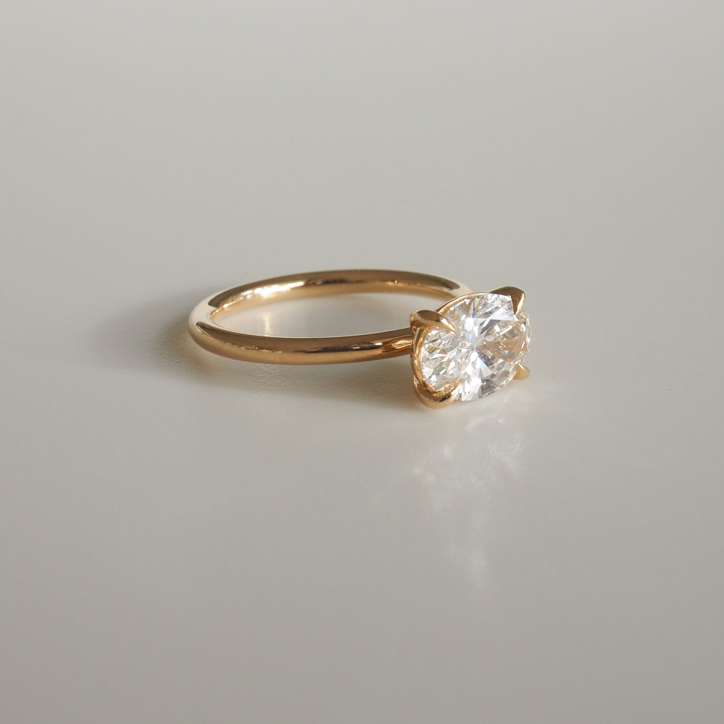 Oval Solitaire Moissanite Engagement Ring