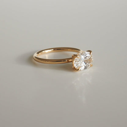 Oval Solitaire Moissanite Engagement Ring