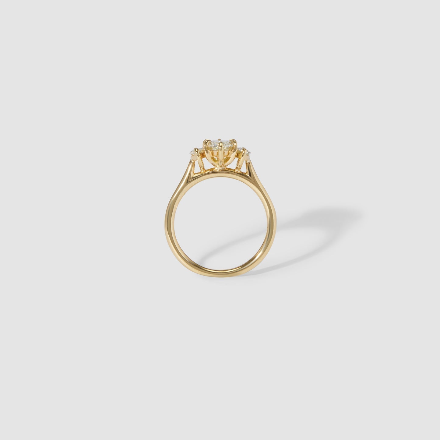 Marquise Three Stone Moissanite Engagement Ring
