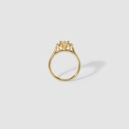 Marquise Three Stone Moissanite Engagement Ring