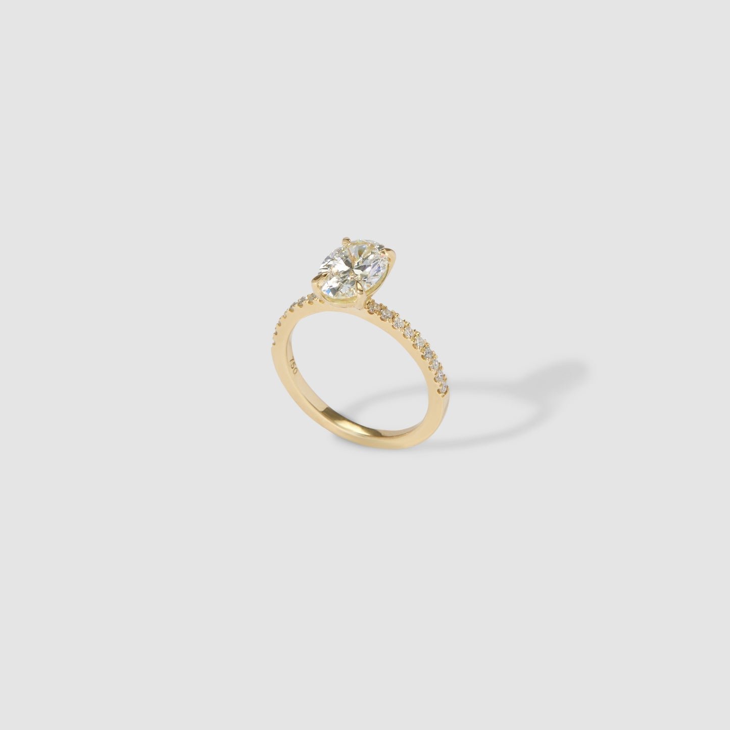 Oval Pave Moissanite Engagement Ring