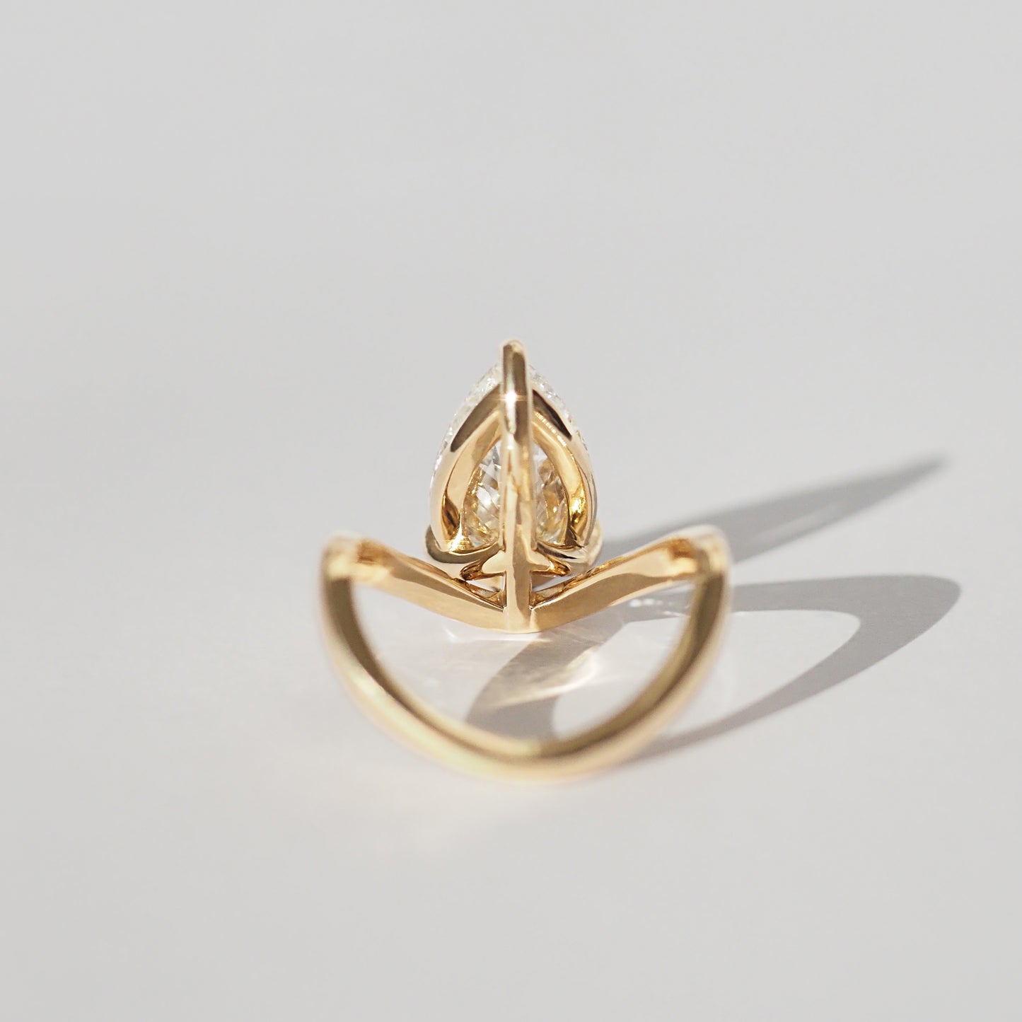 Pear Solitaire Moissanite Engagement Ring