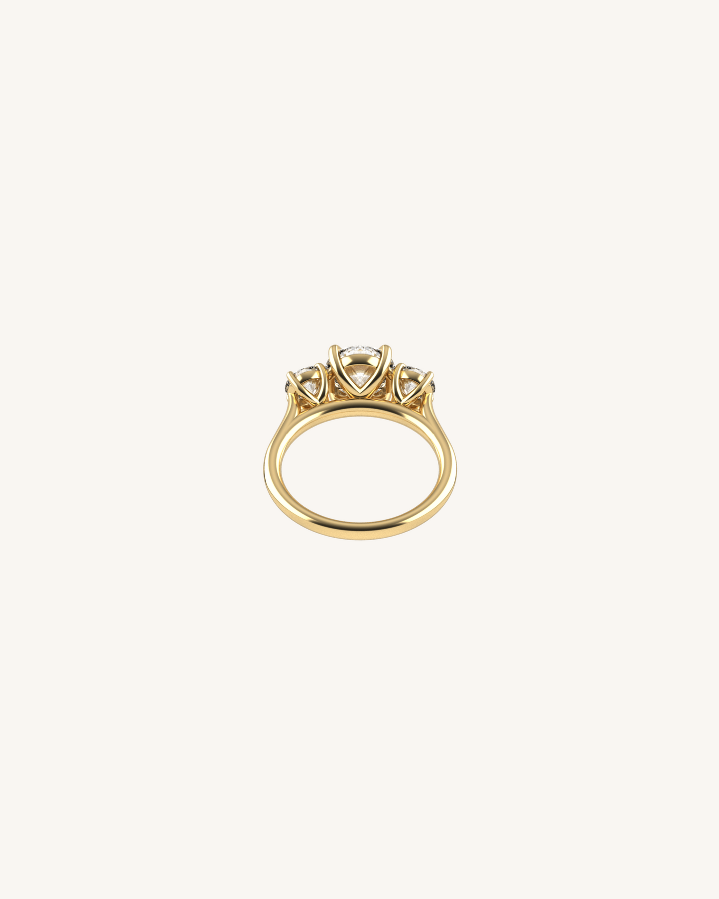 Oval Three Stone Moissanite Engagement Ring